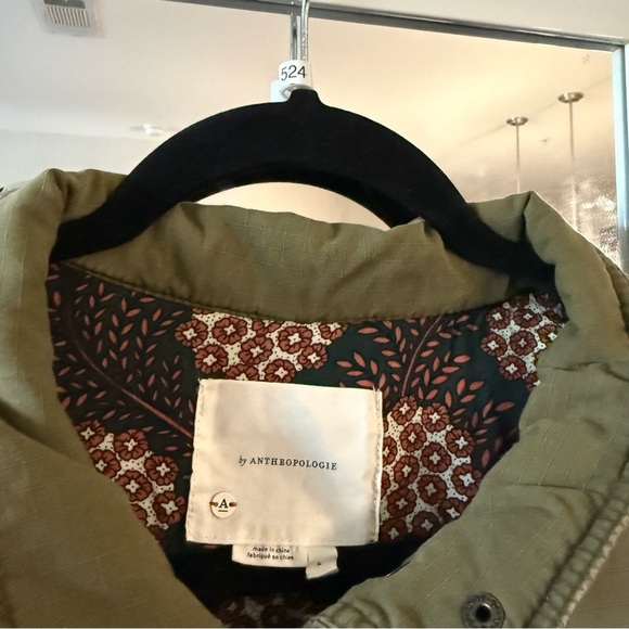 Anthropologie Quilted Utility Jacket – Olive Green – Size L - Picture 4 of 6